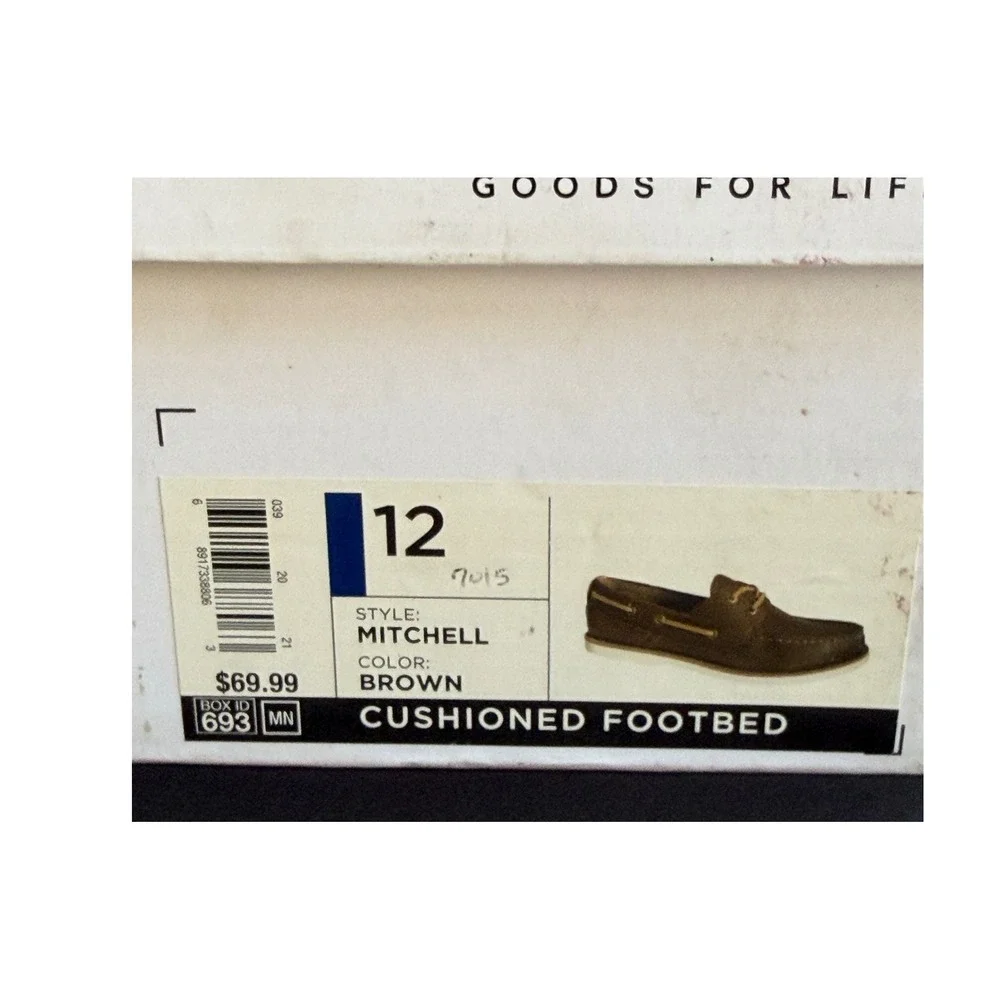 Sonoma Mitchell Boat Shoes Sz 12 Brown Ortholite Cushioned‎ Nautical Deck Loafer